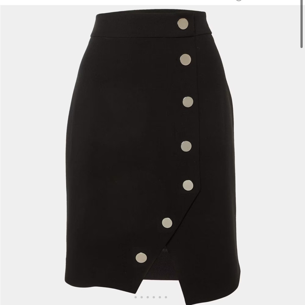 Maje Elegant Black Button-Detail Skirt